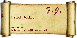 Frid Judit névjegykártya